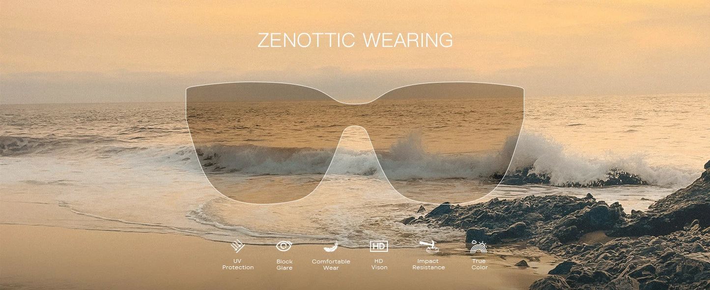 ZENOTTIC Lunettes de Soleil Carrées Polarisées Rétro — UV400, Femme