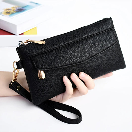 Portefeuille Femme Cuir PU Portable Fashion - Sac à Main Porte-Monnaie Téléphone Étanche