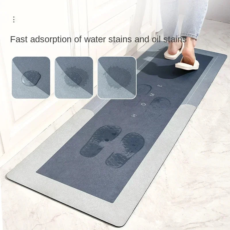 Tapis de Cuisine Absorbant Antidérapant Imperméable - Carpette Longue Lavable sans Entretien