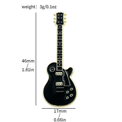 Broche Guitare Instrument Musical Amusante Émaillée – Pin's Badge Kpop Rock Musique Unisexe