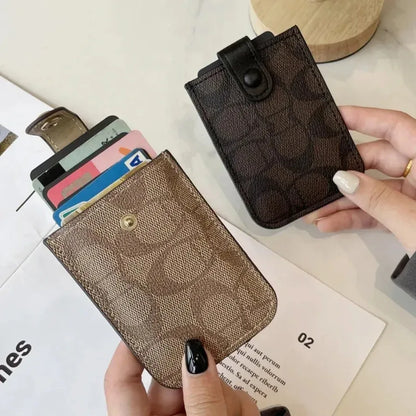 Porte-Carte Femme Cuir PU Luxe - Mini Portefeuille Court Multifonction avec Compartiments