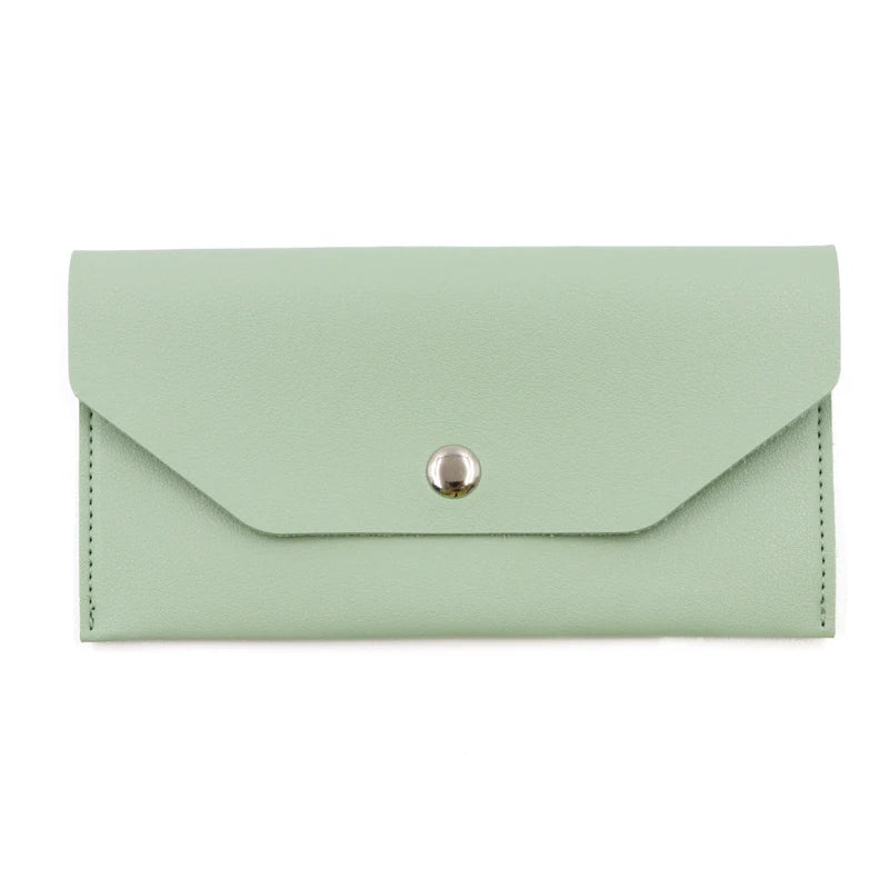 Portefeuille Femme Enveloppe Cuir PU - Porte-Cartes Classique Élégant avec Fermoir