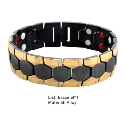 Bracelet Magnétique Thérapeutique Hexagone – Jonc Homme Élégant