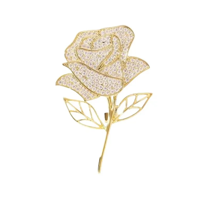 Broche Florale Romantique – Pin Élégant Rose Pivoine Iris