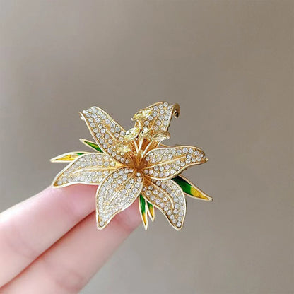Broche Fleur de Lys Luxueuse Élégante – Pin's Col Polyvalent Simple Femme