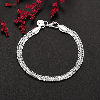 Bracelet Chaîne Argent Sterling 925 — Élégant et Minimaliste, 20 Coloris