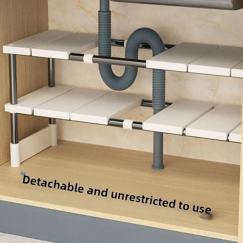 Organisateur Extensible Sous Évier - Rangement Ajustable Multi-Niveaux