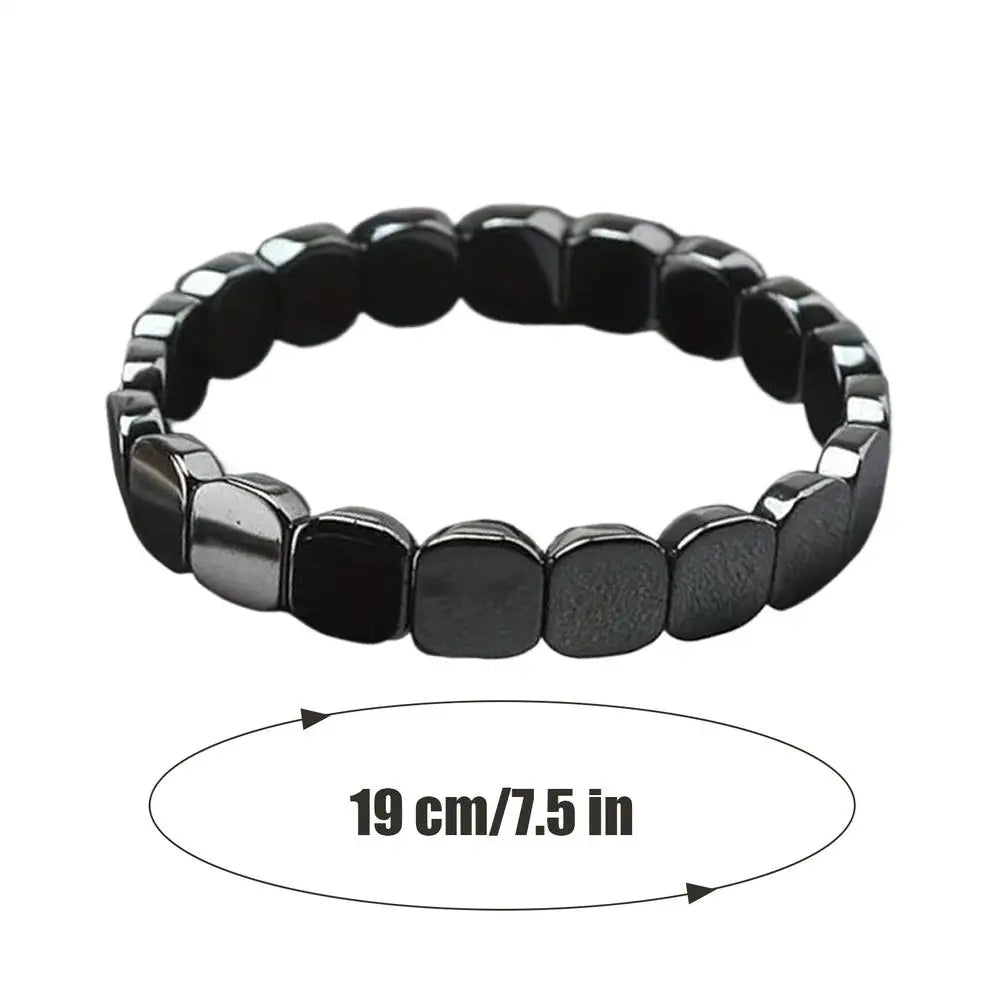 Bracelet Hématite Naturelle Magnétique Thérapeutique – Pierre Énergie & Guérison Unisexe