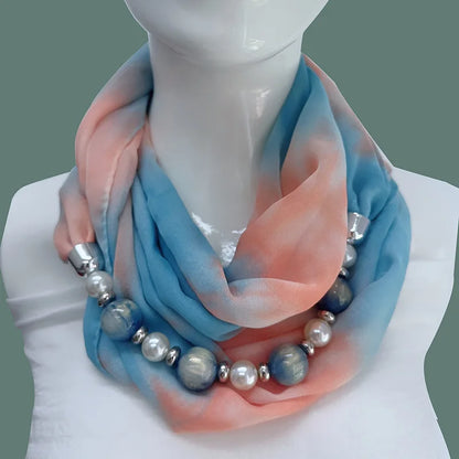 Foulard Collier Mousseline Multicolore Femme - Bijou Statement Neckerchief Bohème Hijab