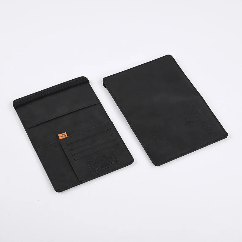 Portefeuille Homme Cuir PU Passeport Voyage - Porte-Cartes Business Accessoires Voyage