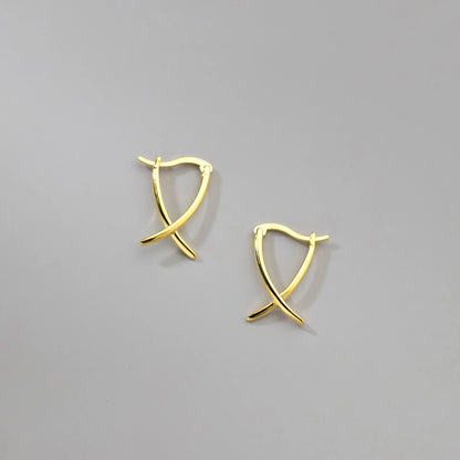 Boucles Oreilles Créoles Argent Sterling 925 MODIAN - Abstraites Minimalistes Femme Bijoux Été