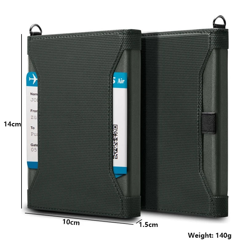 Portefeuille Passeport RFID Cuir - Porte-Passeport Voyage Homme Femme avec Protection Anti-Piratage