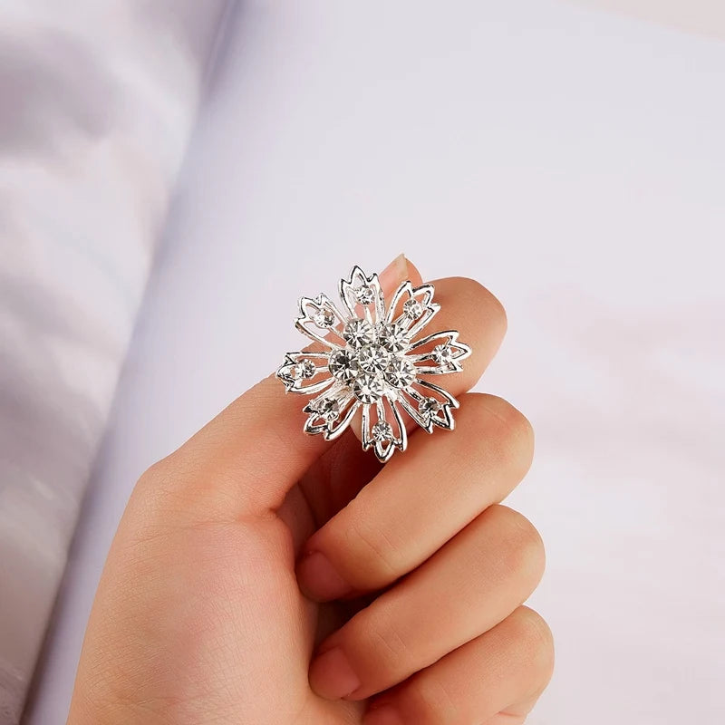 Broche Fleur Rétro Mode Cristal Strass – Pin's Bijou Mariage Rendez-vous Soirées Femme