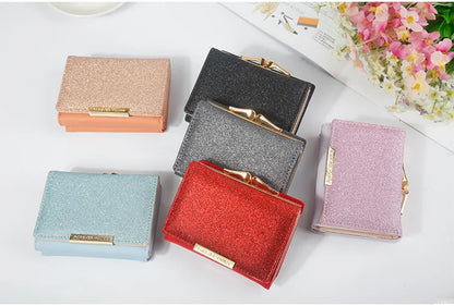 Portefeuille Femme Brillant Tri-Fold - Cartera Mujer Clutch Porte-Monnaie Simple