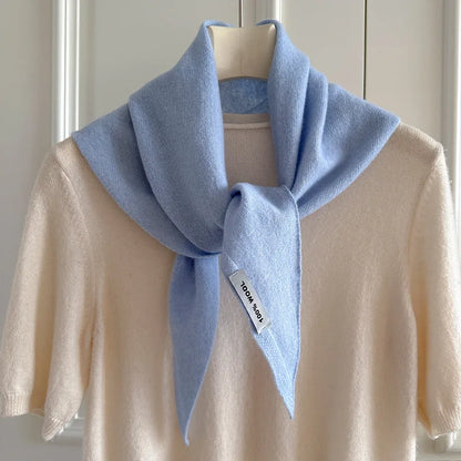 Foulard Triangle Laine 100% Femme - Écharpe Tricotée Style Britannique Multifonction Hiver