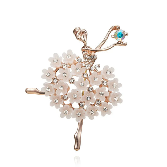 Broche Danseuse Ballet Cristal - Bijou Strass Coloré Femme - Cadeau Élégant