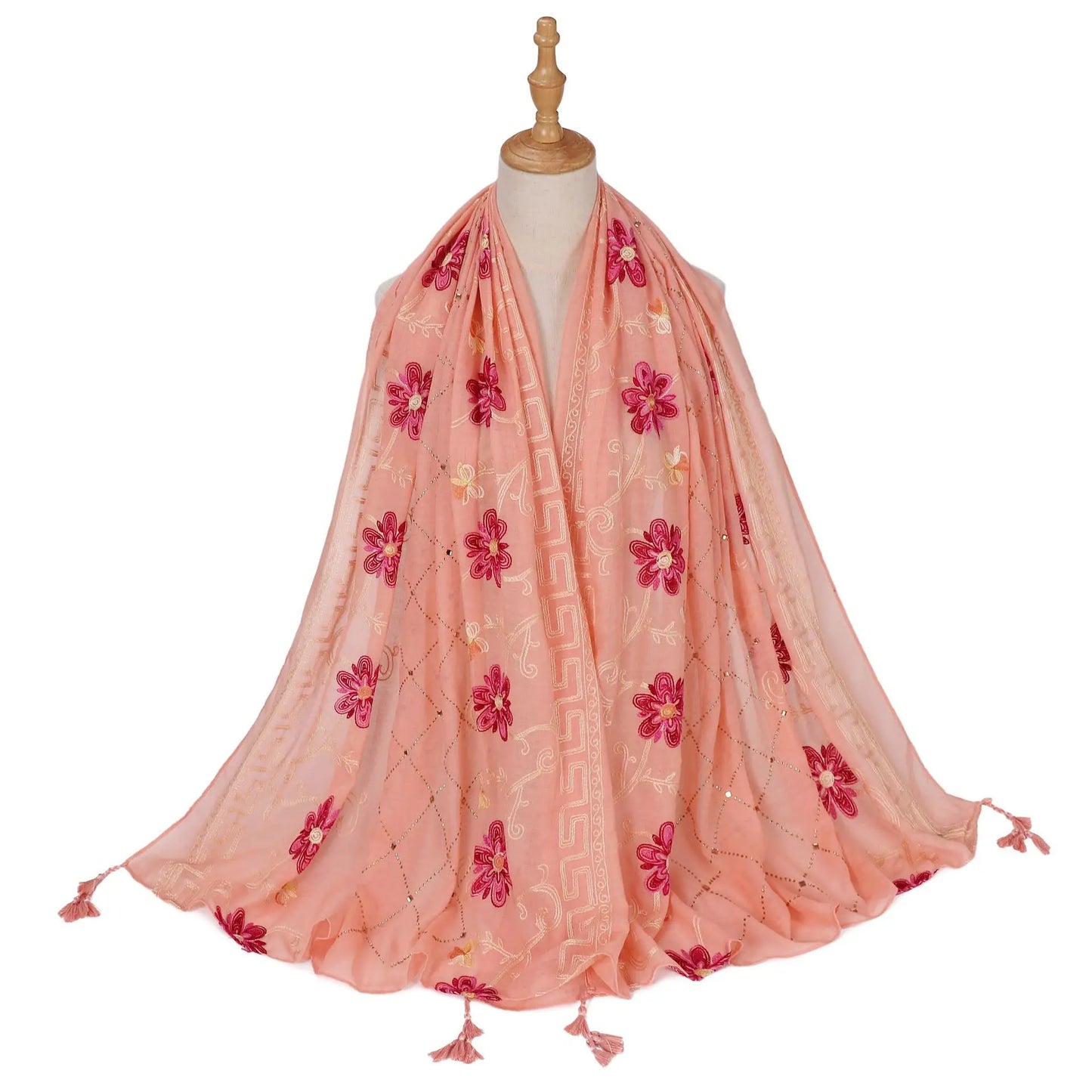 Hijab Imprimé Aquarelle Premium - Voile Femme Doux et Léger