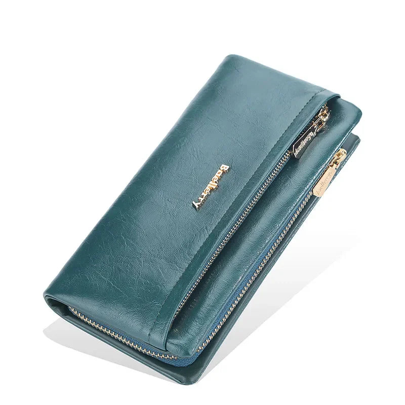 Portefeuille Femme Cuir PU Multi-Fonctions - Pochette Clutch Porte-Cartes Téléphone