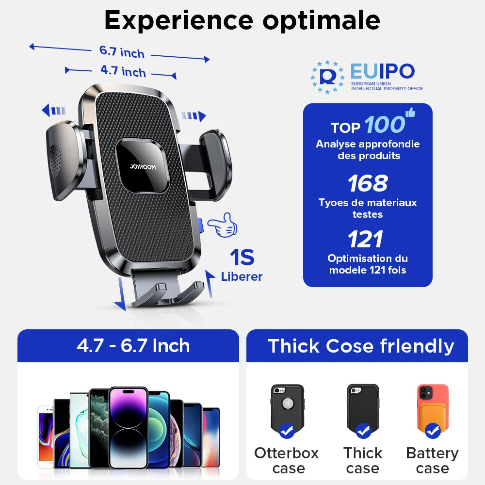 Support Téléphone Voiture Tableau de Bord - Bras Flexible 360° Universel