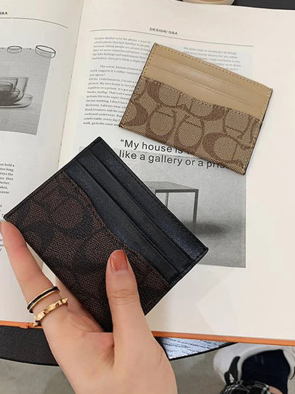 Portefeuille Femme Cuir PU Multifonction - Porte-Cartes Compact Design Luxe