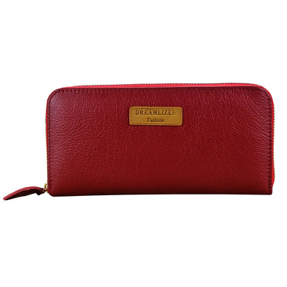 Portefeuille Femme Cuir Véritable RFID Blocking - Long Clutch Porte-Monnaie Téléphone