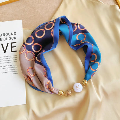 Women's Square Scarf with Magnetic Buckle - Versatile Summer Luxury Scarf/Necklace