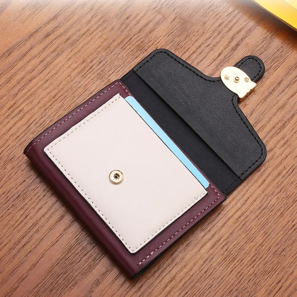 Portefeuille Femme Mini Cute Cuir PU Court - Porte-Monnaie Fashion Coin Money Bag Grande Capacité Blanc
