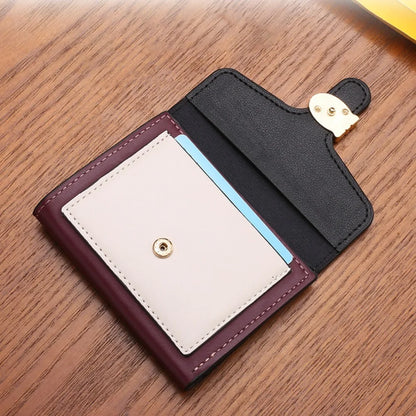Portefeuille Femme Mini Cute Cuir PU Court - Porte-Monnaie Fashion Coin Money Bag Grande Capacité Blanc