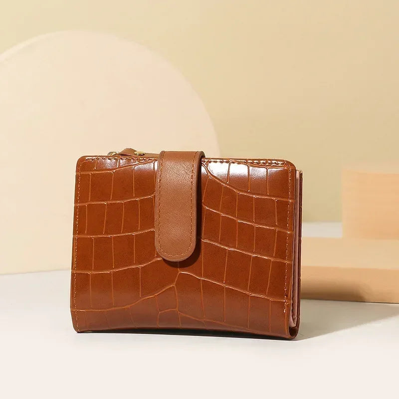 Portefeuille Femme Court Fashion Zipper - Wallet Cuir PU Porte-Monnaie Coin Pocket