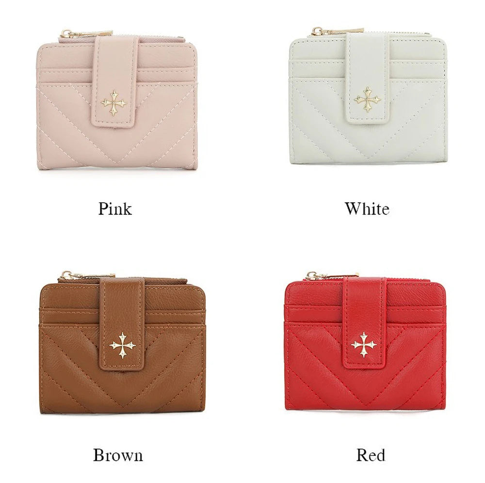 Portefeuille Femme Tri-Fold RFID Blocking - Porte-Cartes Court Motif Floral Baellerry