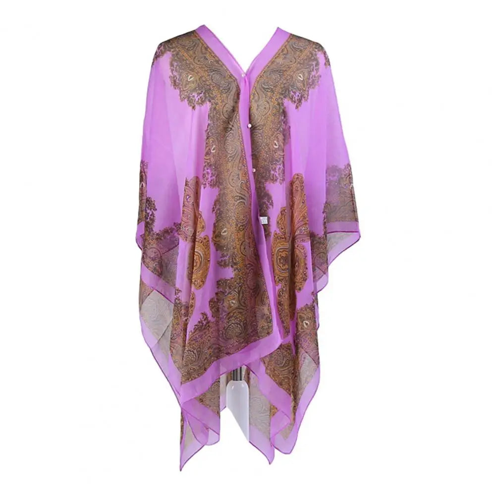 Foulard Châle Mousseline Été Protection Solaire Femme - Bandana Plage Voyage Léger Doux