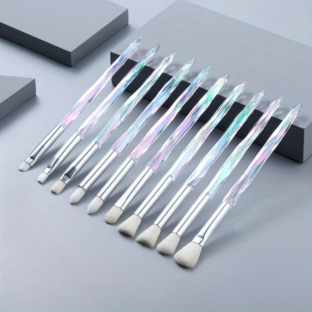 Set 5-10 Pinceaux Maquillage Professionnel - Poudre Libre Contour Fond de Teint Correcteur Sourcils Beauté