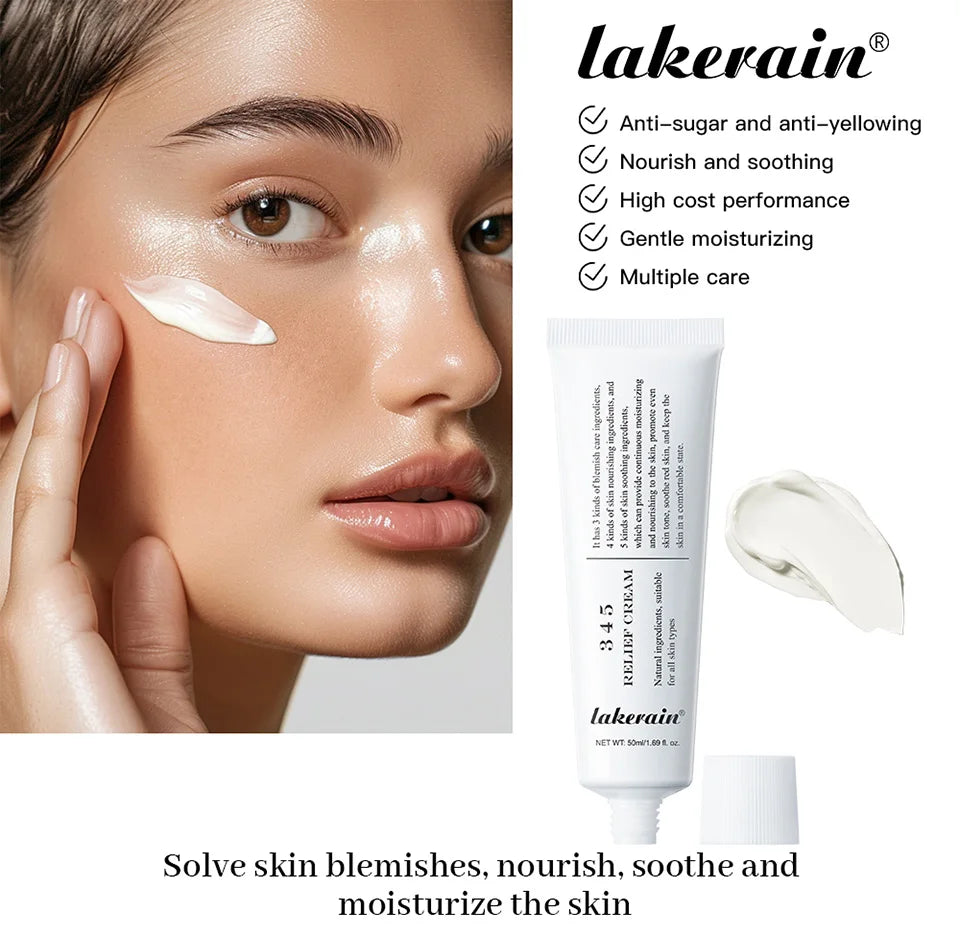 Crème Apaisante Relief 345 - Hydratante Anti-Imperfections Nourrissante Soin Peau Sensible Beauté