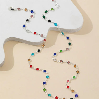 Collier Longue Chaîne Perles Pierres Colorées Cristaux – Maxi Vintage Équilibrant Femme