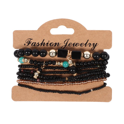 Set Bracelets Bohèmes Perles Colorées – Tressés Main Été