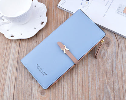Portefeuille Femme Long Cuir Luxe Slim - Porte-Carte Crédit Clutch Élégant Tendance