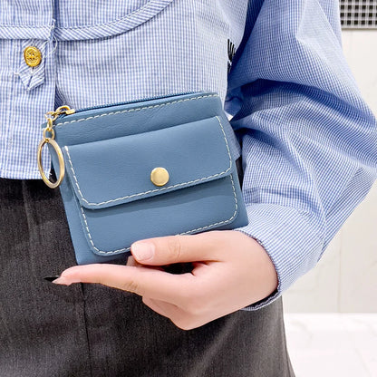 Portefeuille Femme RFID Blocking Trifold Multi-Cartes - Porte-Monnaie Zippé Porte-Clés Sécurisé