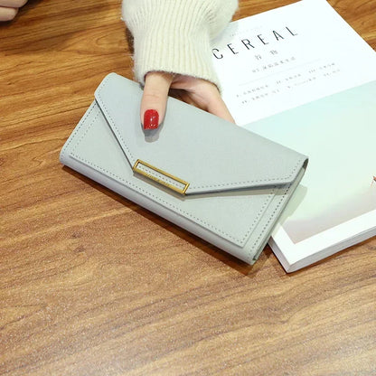 Portefeuille Femme Cuir Long Fashion Hasp - Clutch Wallet Cartera Mujeres avec Poche Téléphone