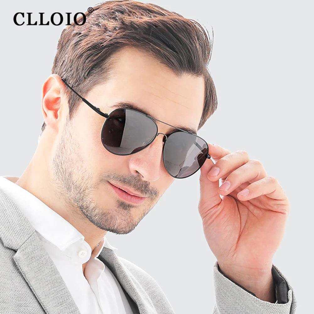 Lunettes Soleil Photochromiques Polarisées Titane CLLOIO Homme Femme - UV400 Anti-Éblouissement Conduite Sport