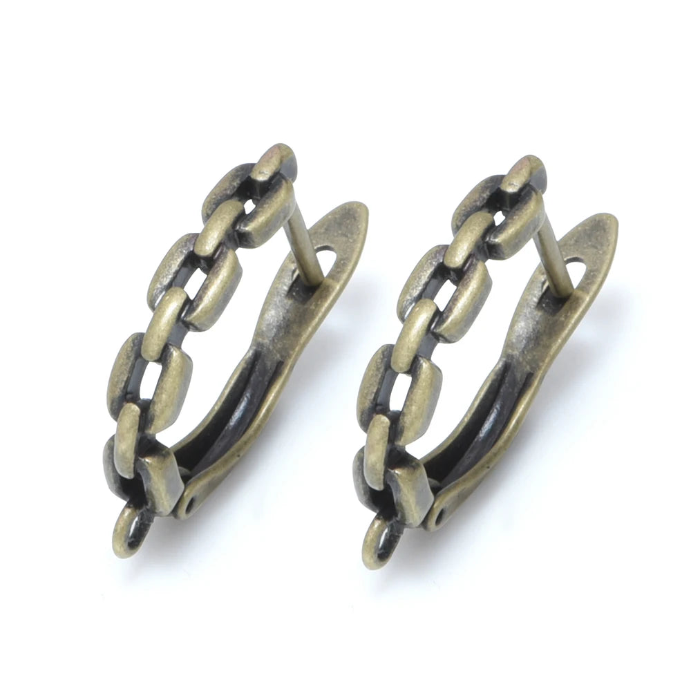 Boucles d'Oreilles Géométriques Bronze Antique - Accessoires DIY Cuivre