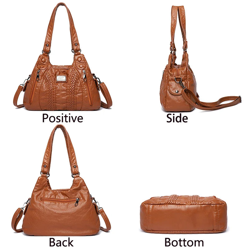 Sac à Main Femme Cuir Véritable Peau Mouton - Sac Épaule Bandoulière Crossbody Messenger Tote Élégant