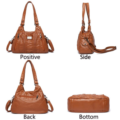 Sac à Main Femme Cuir Véritable Peau Mouton - Sac Épaule Bandoulière Crossbody Messenger Tote Élégant