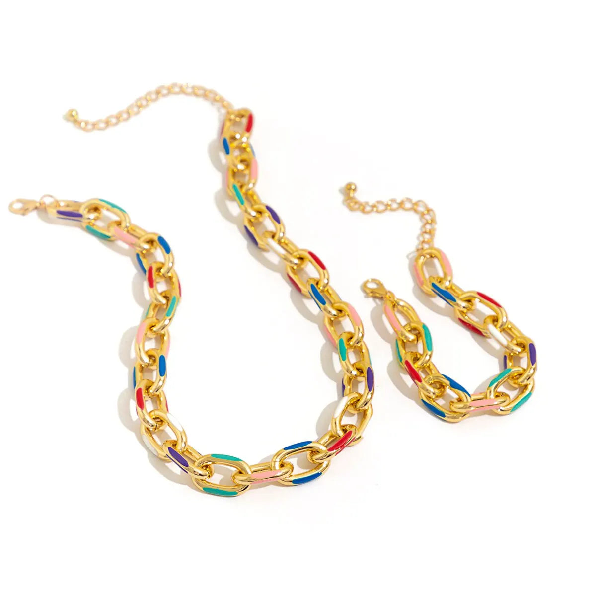 Ensemble Bohème Choker Bracelet Croix – Collier Ras-du-Cou Coloré 2 Pièces
