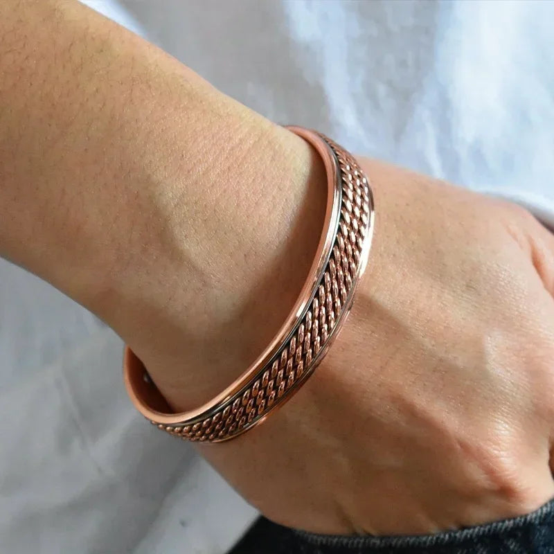Bracelet Cuivre Pur 99,99% Magnétique – Soulagement Arthrite Unisexe