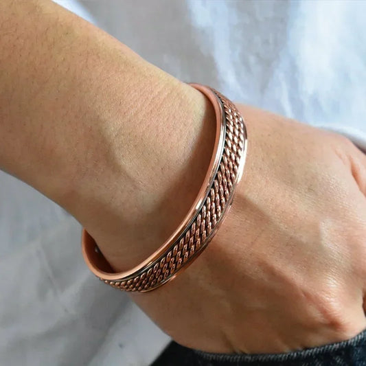 Bracelet Cuivre Pur 99,99% Magnétique – Soulagement Arthrite Unisexe