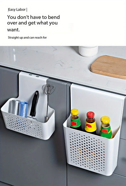 Organisateur de Porte d'Armoire de Cuisine - Panier de Rangement Suspendu Multifonction
