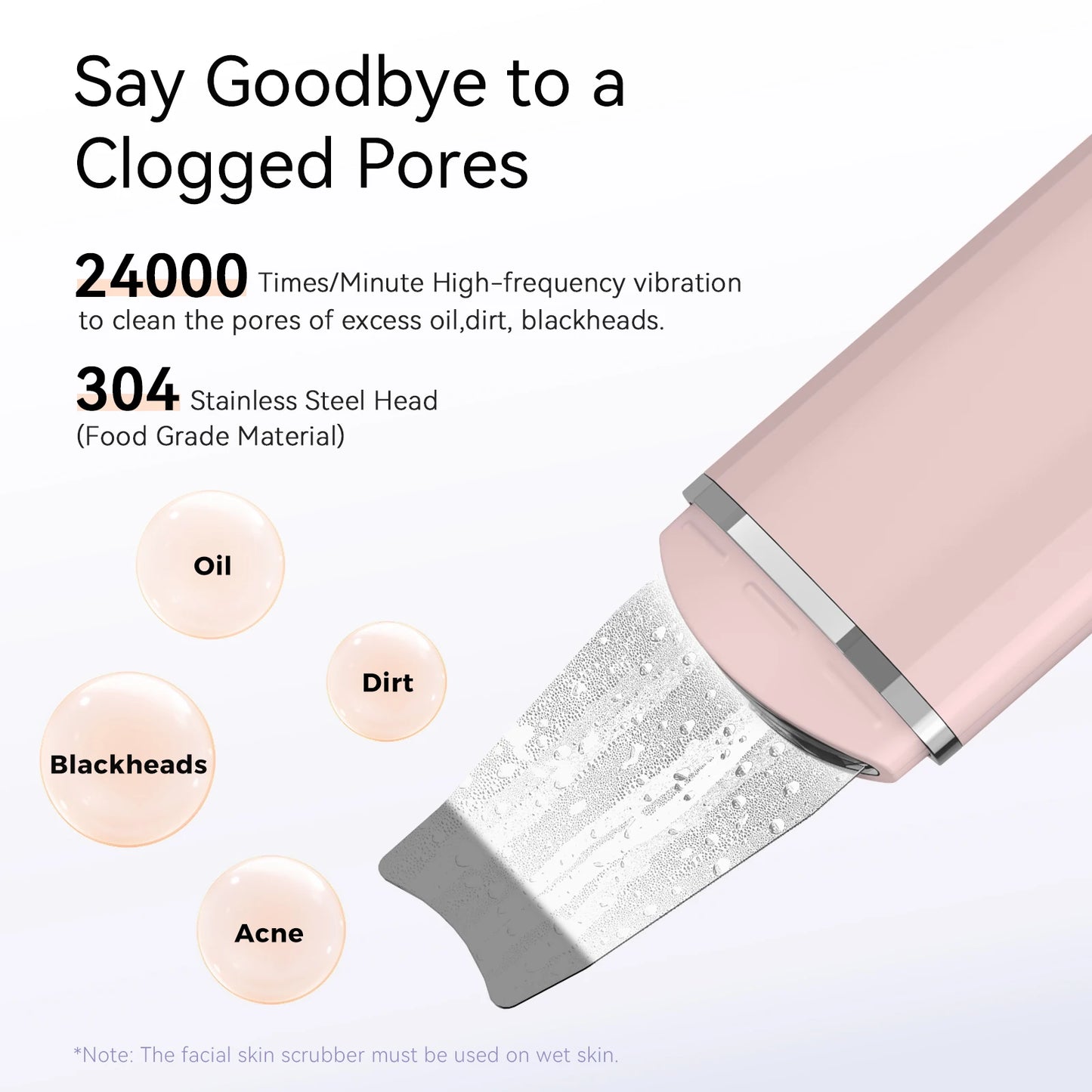 Nettoyeur Peau Ultrasonique ANLAN - Spatule Peeling Facial Pores Machine Lifting Visage
