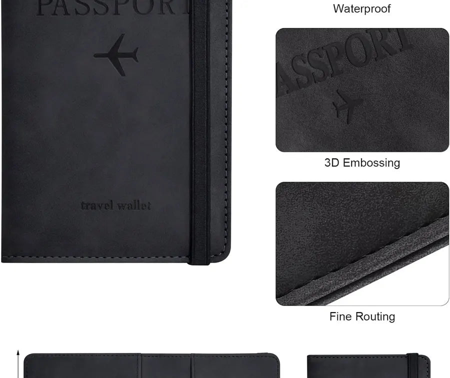 Porte-Passeport Voyage Cuir - Étui Passeport Organisateur Accessoires Voyage pour Femme Homme