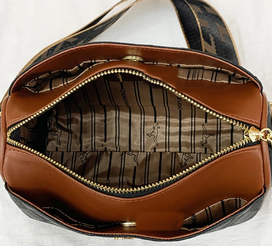 Sac Bandoulière en Cuir PU Motif Check – Style Luxe Femme