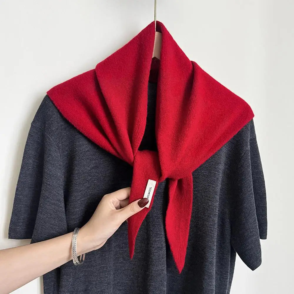 Foulard Triangle Laine 100% Coréen Femme - Écharpe Cachemire Longue Chaude Châle Tricotée